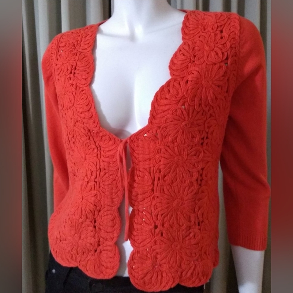 Orange color cardigan